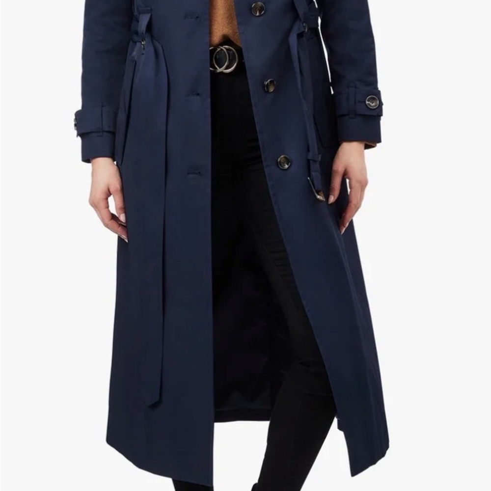 London Fog Elegant Black Trench Coat - Picture 5 of 6